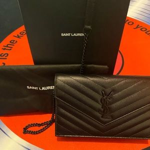 YSL WALLET WITH CHAIN PURSE. BRAND NEW.